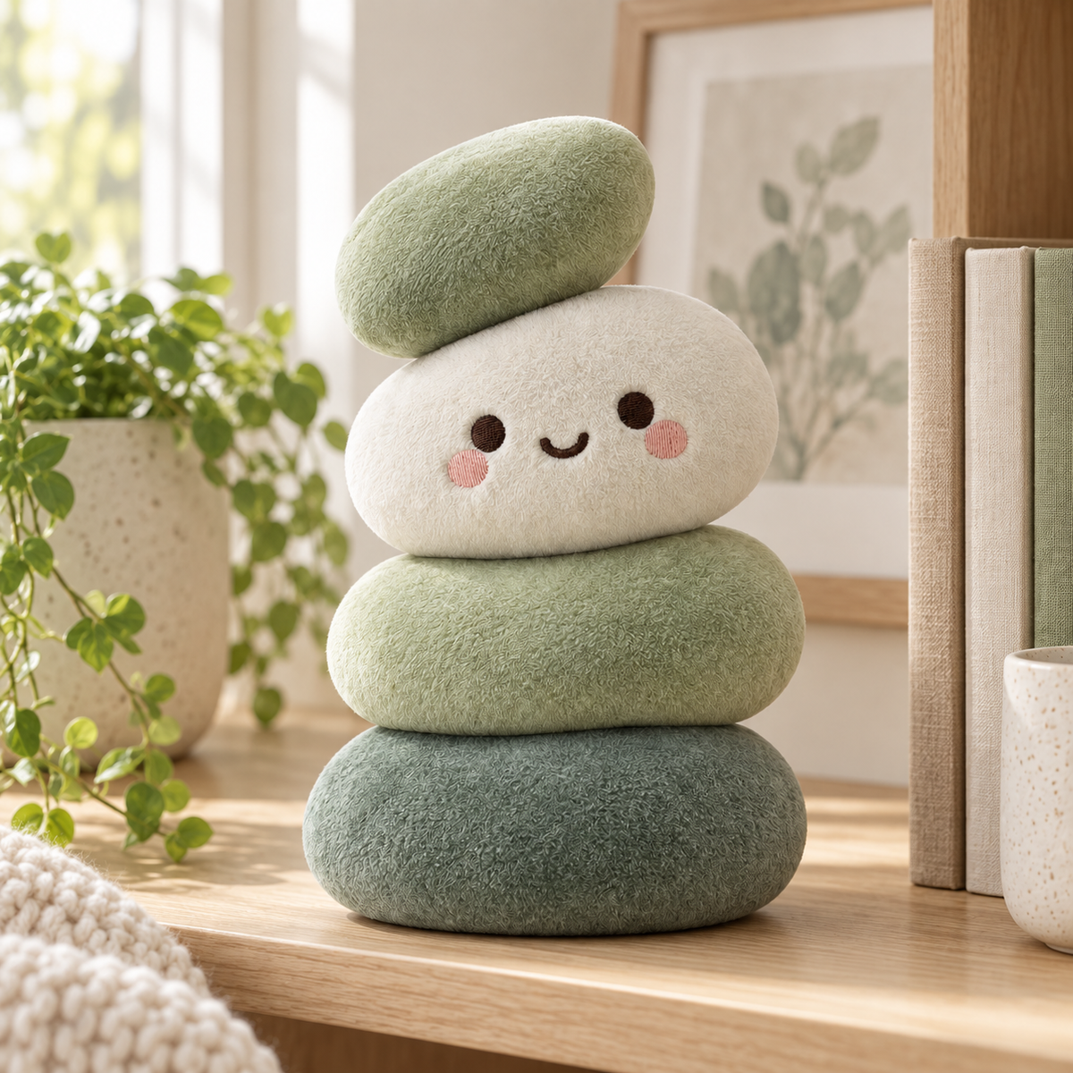 Offset Pebble Stack Plush Doll