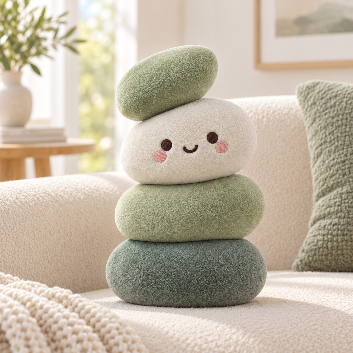 Offset Pebble Stack Plush Doll