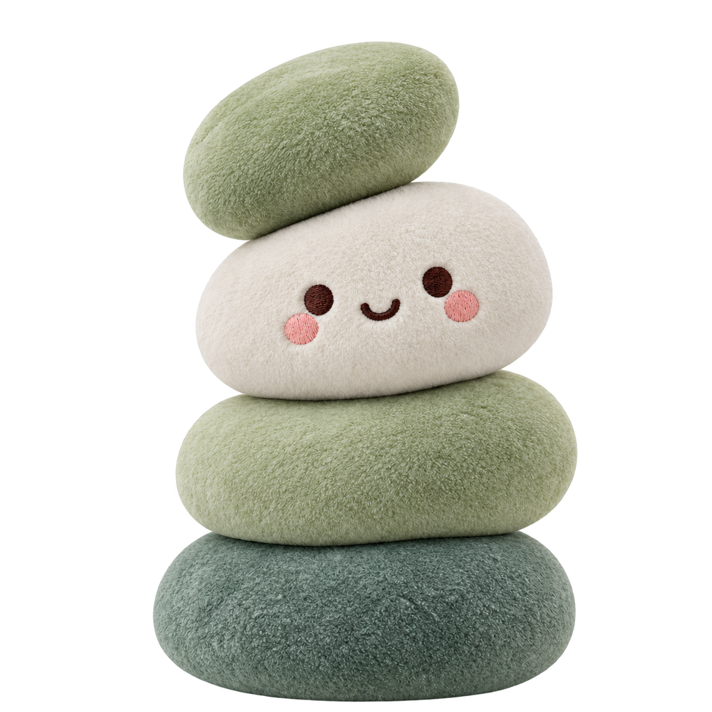 Offset Pebble Stack Plush Doll